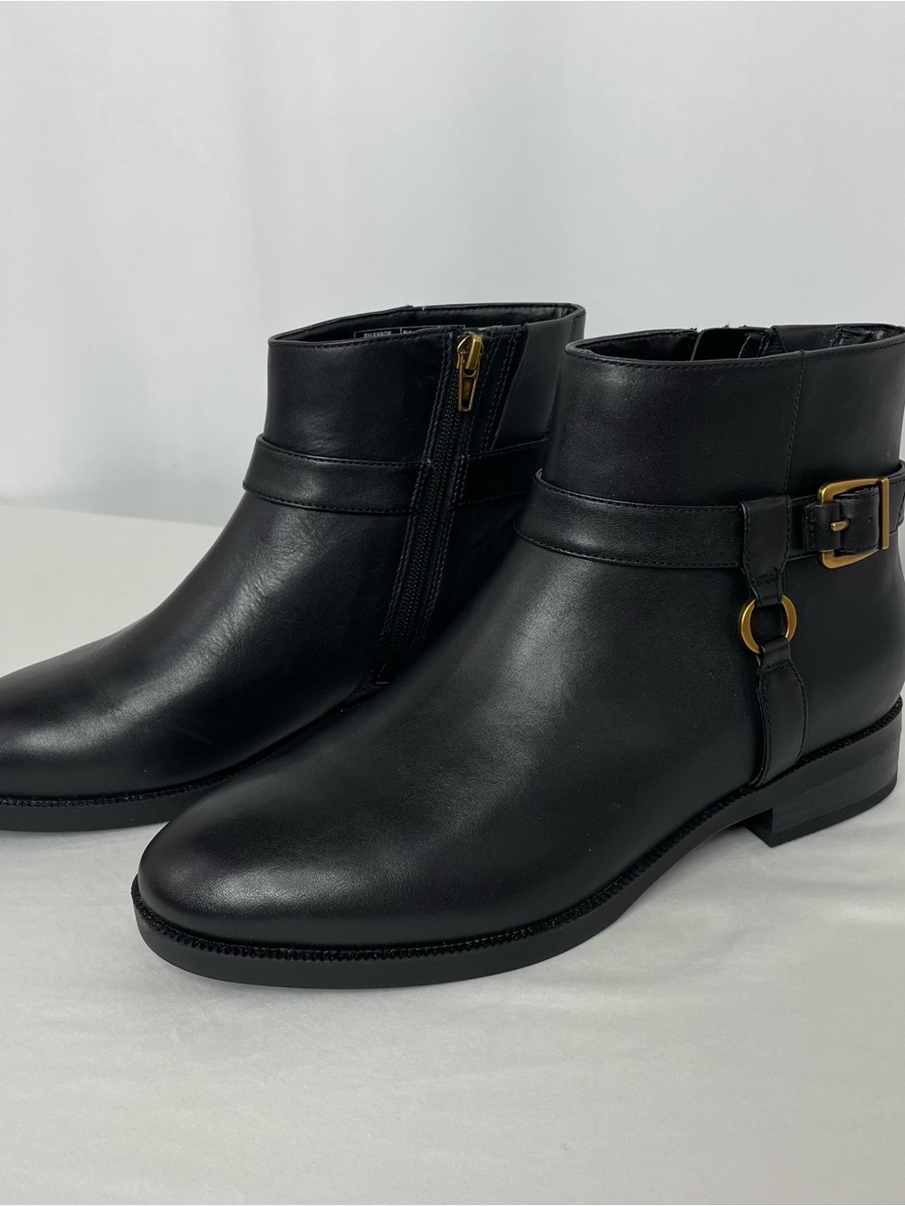 Vionic Rhiannon Black Leather Water Repellent Ankle Boots Size 10